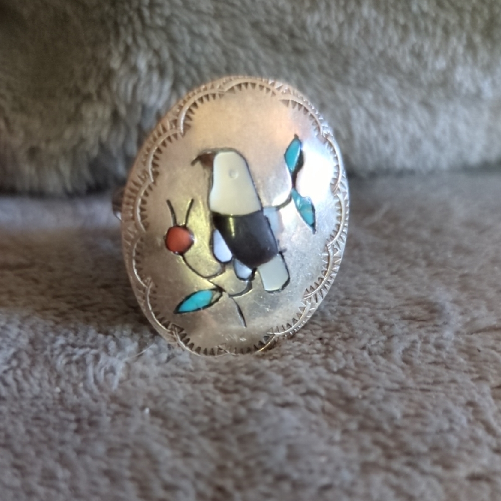 Vtg Sterling Silver Zuni Ring